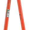 An image of a Marksman Telescopic Bypass Lopper 24"-37" with red handles and black non-slip grips. The cutting mechanism at the top features a sharp, curved blade designed for pruning tree branches and shrubs. A small label with text is attached to one of the handles.