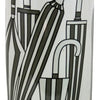 The Umbrella Stand, Shades of Grey Umbrella Design, features a white ceramic body with black and gray umbrella illustrations, bringing vintage charm and stylish organization to your entryway.