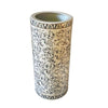 The Blue And White Ditsy Print Umbrella Stand is a tall ceramic cylinder featuring a delicate blue floral pattern—ideal for charming hallway decor.