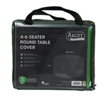 The Premium 4-6 Seater Round Table Cover, designed for round tables seating 4 to 6 people, features UV-protected PVC material for waterproof protection. With dimensions of 128 cm in diameter and 71 cm in height, its weatherproof design ensures durability and comes with a reassuring 5-year guarantee. Available in green.