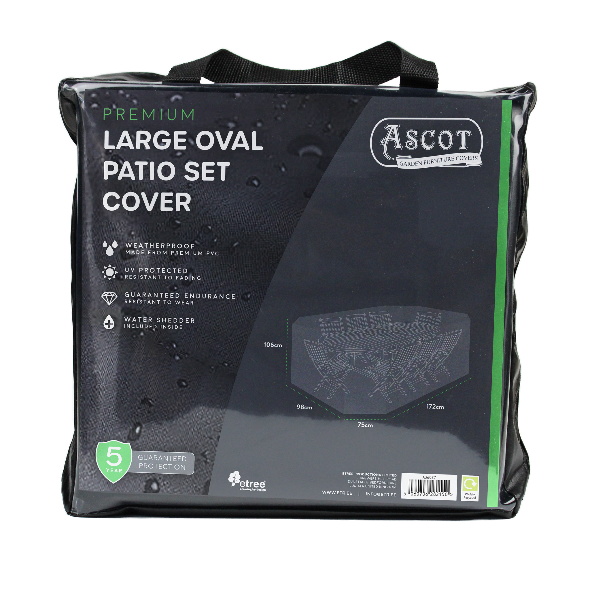 Premium Patio Set Cover - Large Oval - 278 X 204 X 106 (H) cm