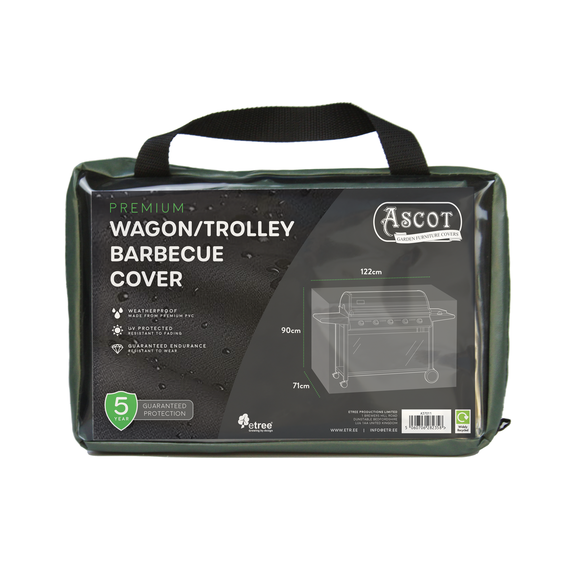 Premium Wagon/ Trolley Barbecue Cover - 122 X 71 X 90 (H) cm