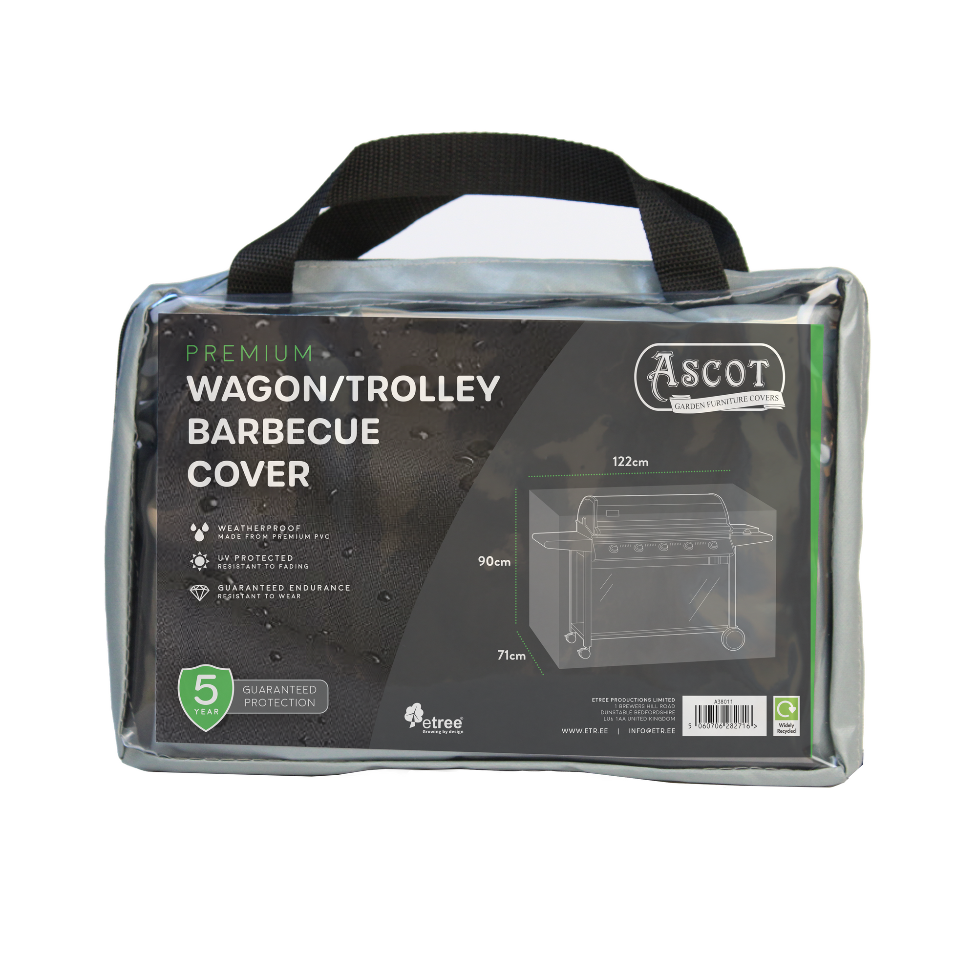 Premium Wagon/ Trolley Barbecue Cover - 122 X 71 X 90 (H) cm