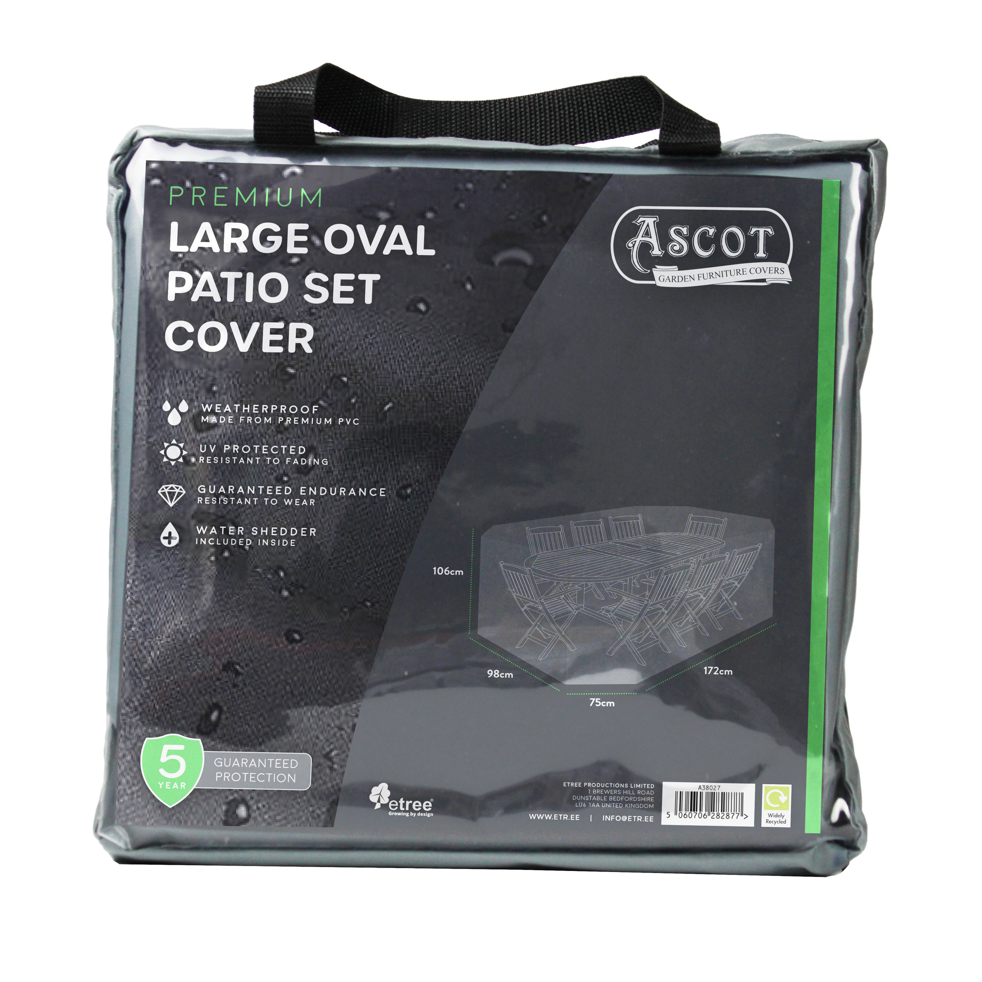 Premium Patio Set Cover - Large Oval - 278 X 204 X 106 (H) cm