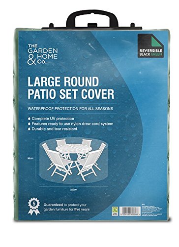 Standard Large Round Patio Set Cover, Reversible Green & Black [36057]