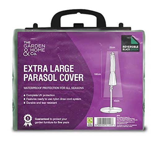 Standard Extra Large Parasol Cover, Reversible Green & Black, [36040]