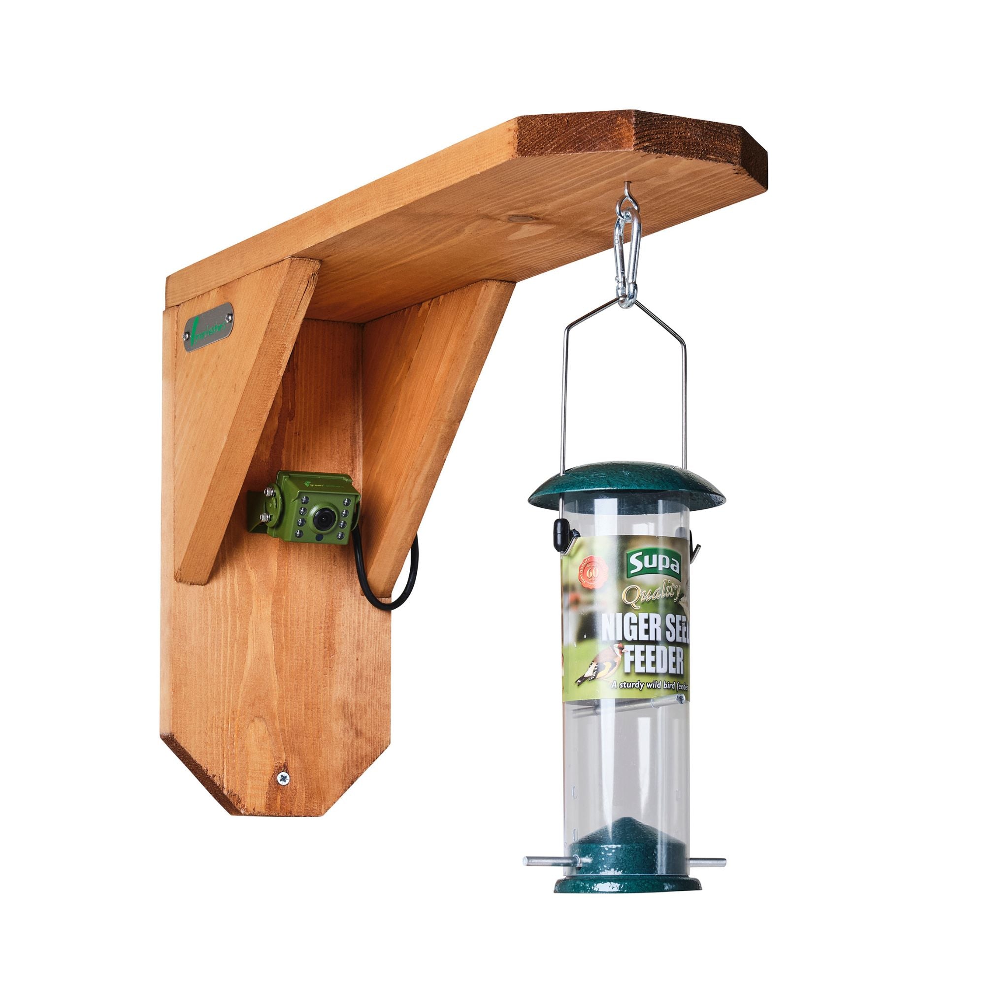 Handmade Wooden Bird Feeding Station Camera Mount