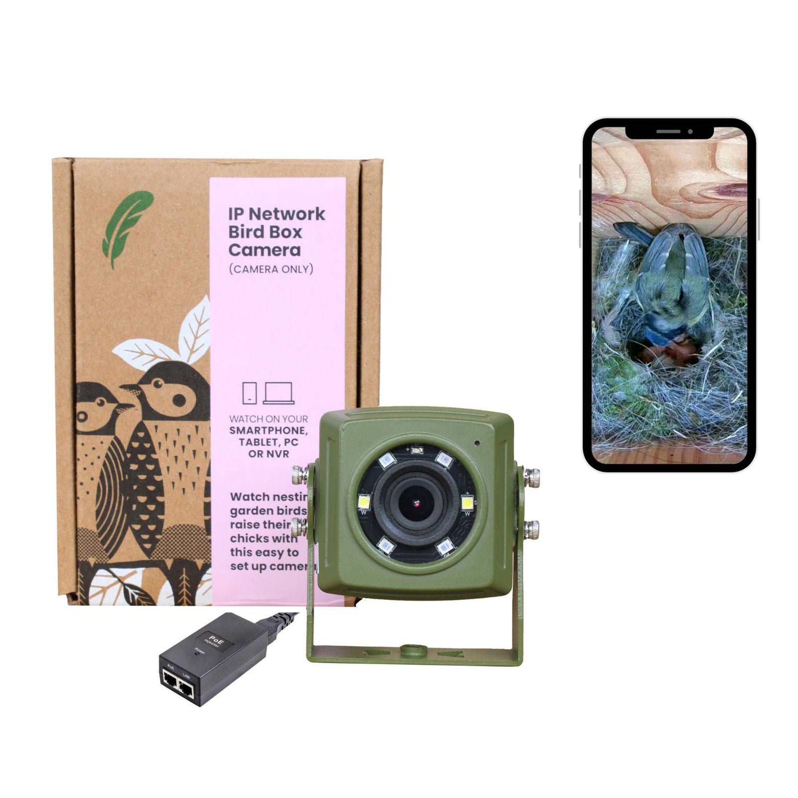 Wired Network Bird Box & Wildlife HD Camera PoE Version