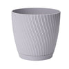 Mika Pot with Saucer 150mm Platinum