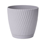 Mika Pot with Saucer 150mm Platinum
