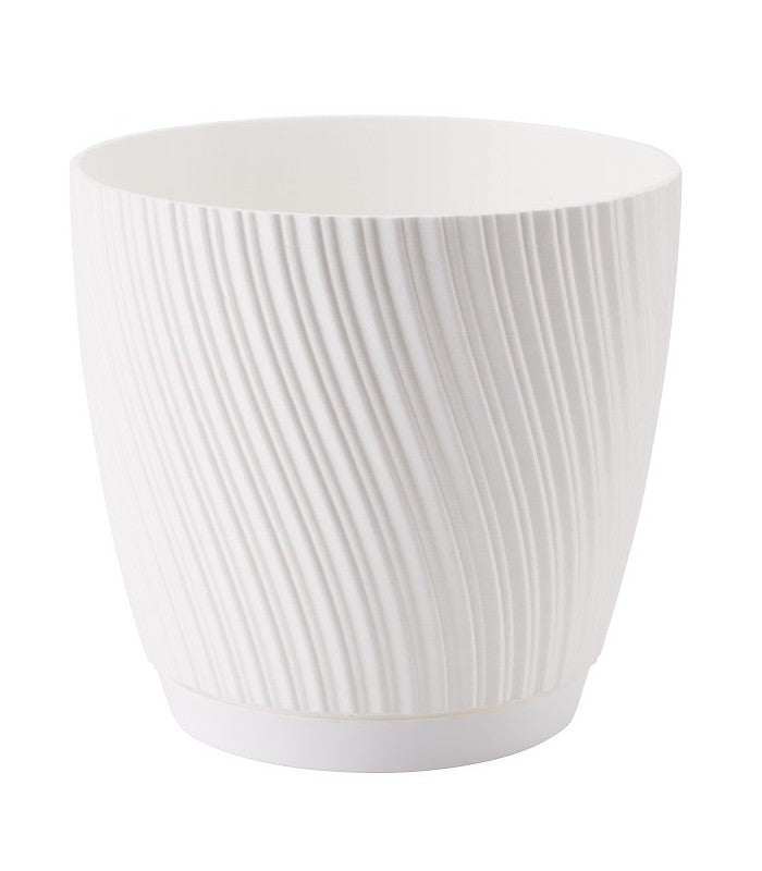 Mika Pot with Saucer 150mm White