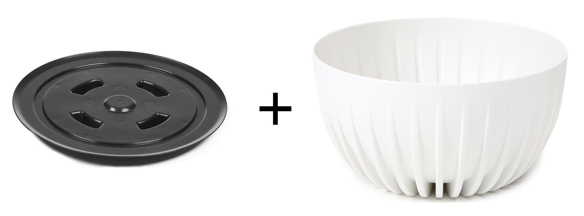 Mira Bowl Pot, Insert and Hole with Plug 300mm White