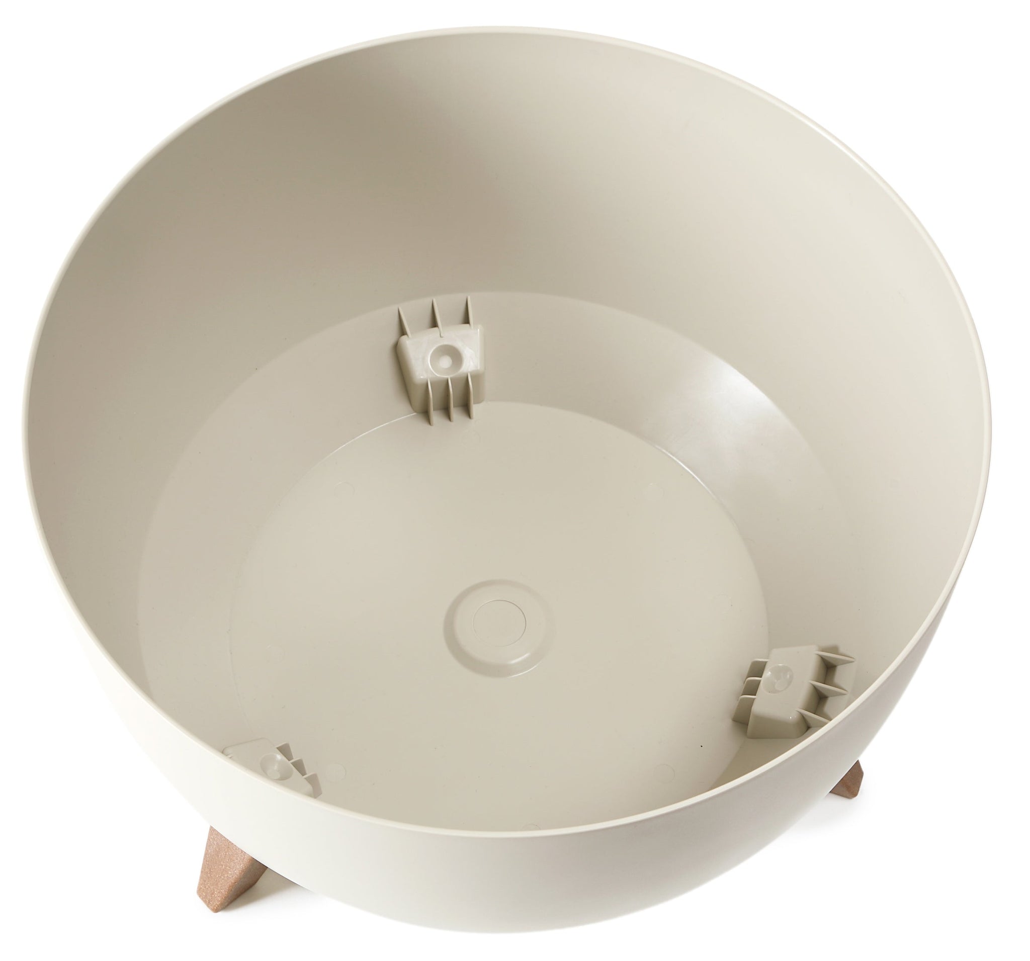 Roma Bowl Pot with Legs, Insert and Hole with Plug 240mm White