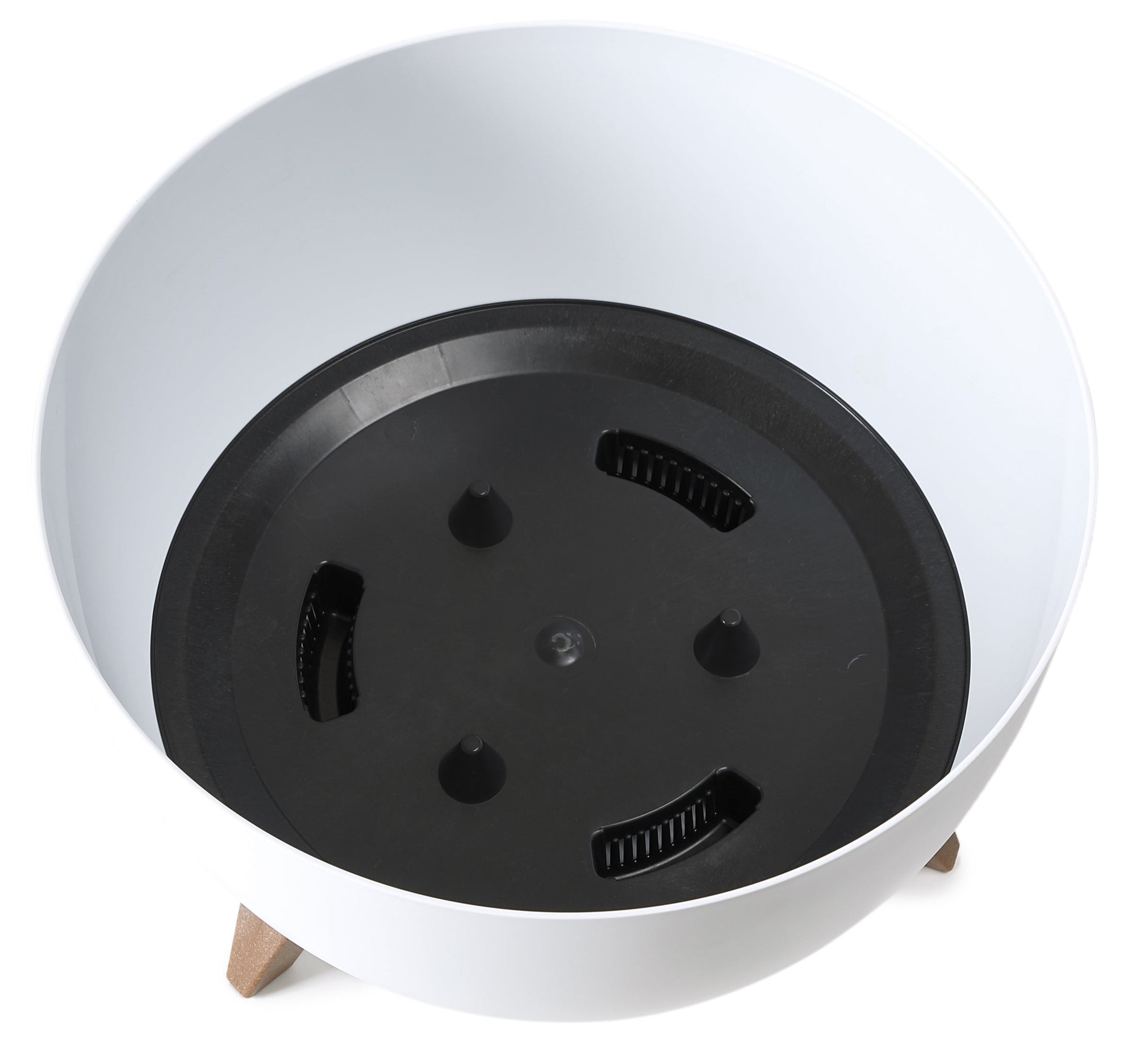 Roma Bowl Pot with Legs, Insert and Hole with Plug 240mm White