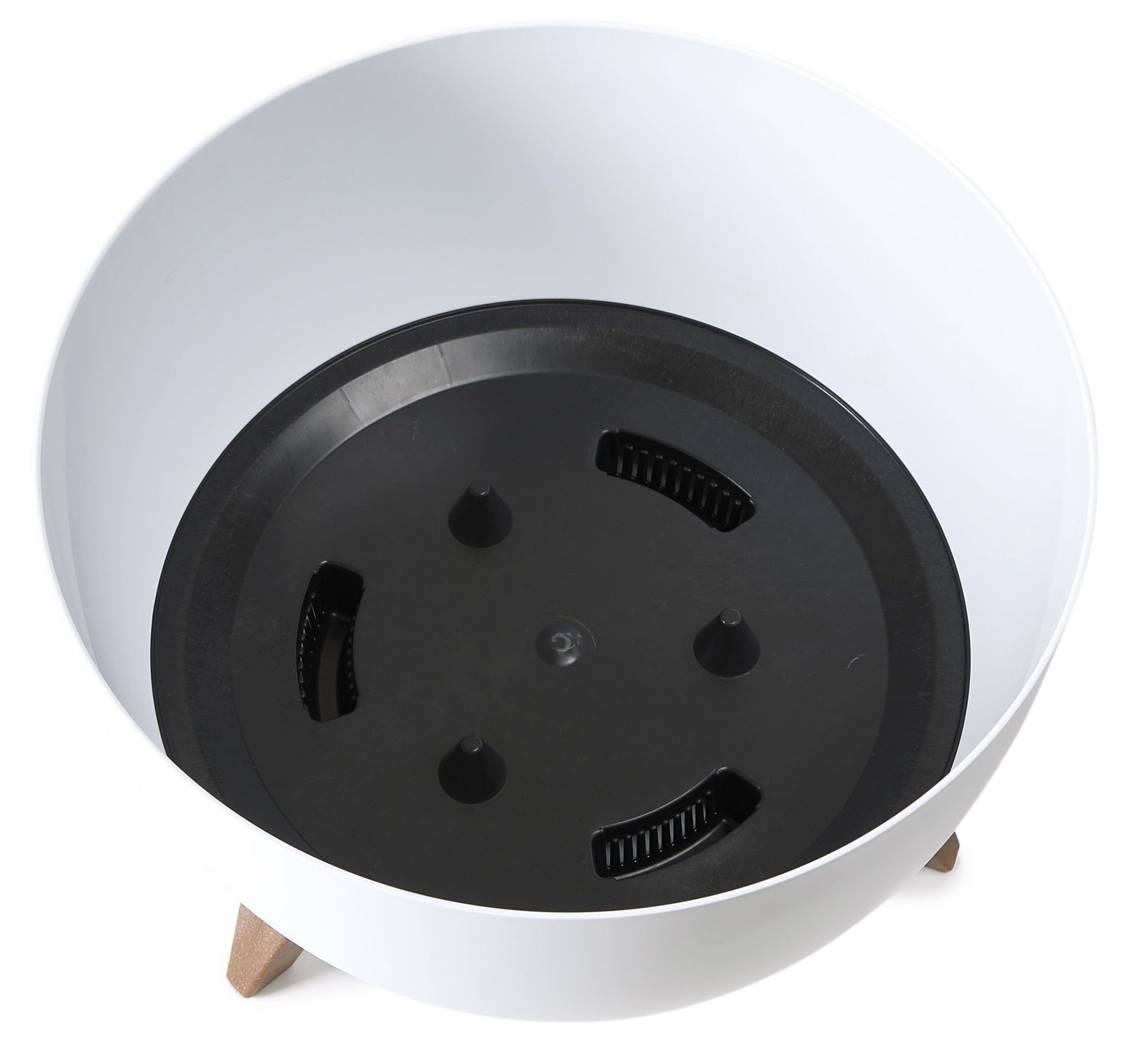 Roma Bowl Pot with Legs, Insert and Hole with Plug 240mm White