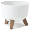 Roma Bowl Pot with Legs, Insert and Hole with Plug 240mm White