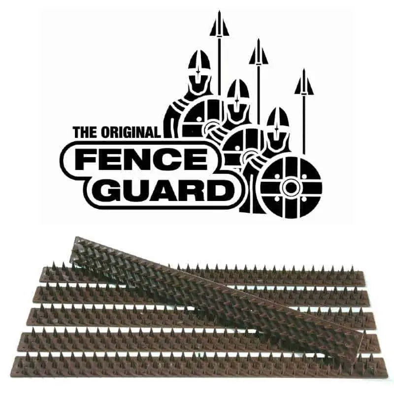 Fence Guard Plastic Garden Security Spikes (1 x Strip, Brown)