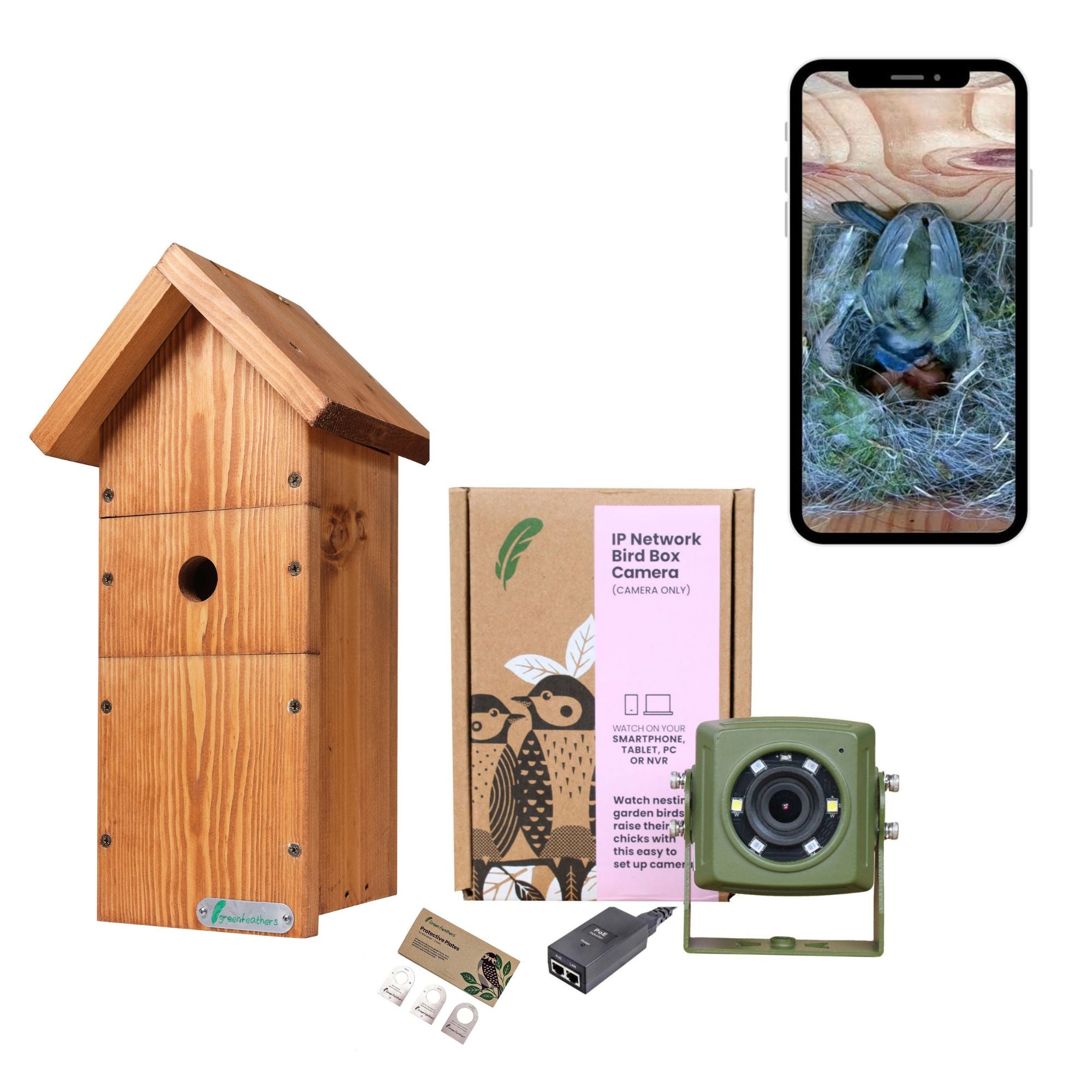 Wired Network Bird Box HD Camera Pack (3rd Gen)