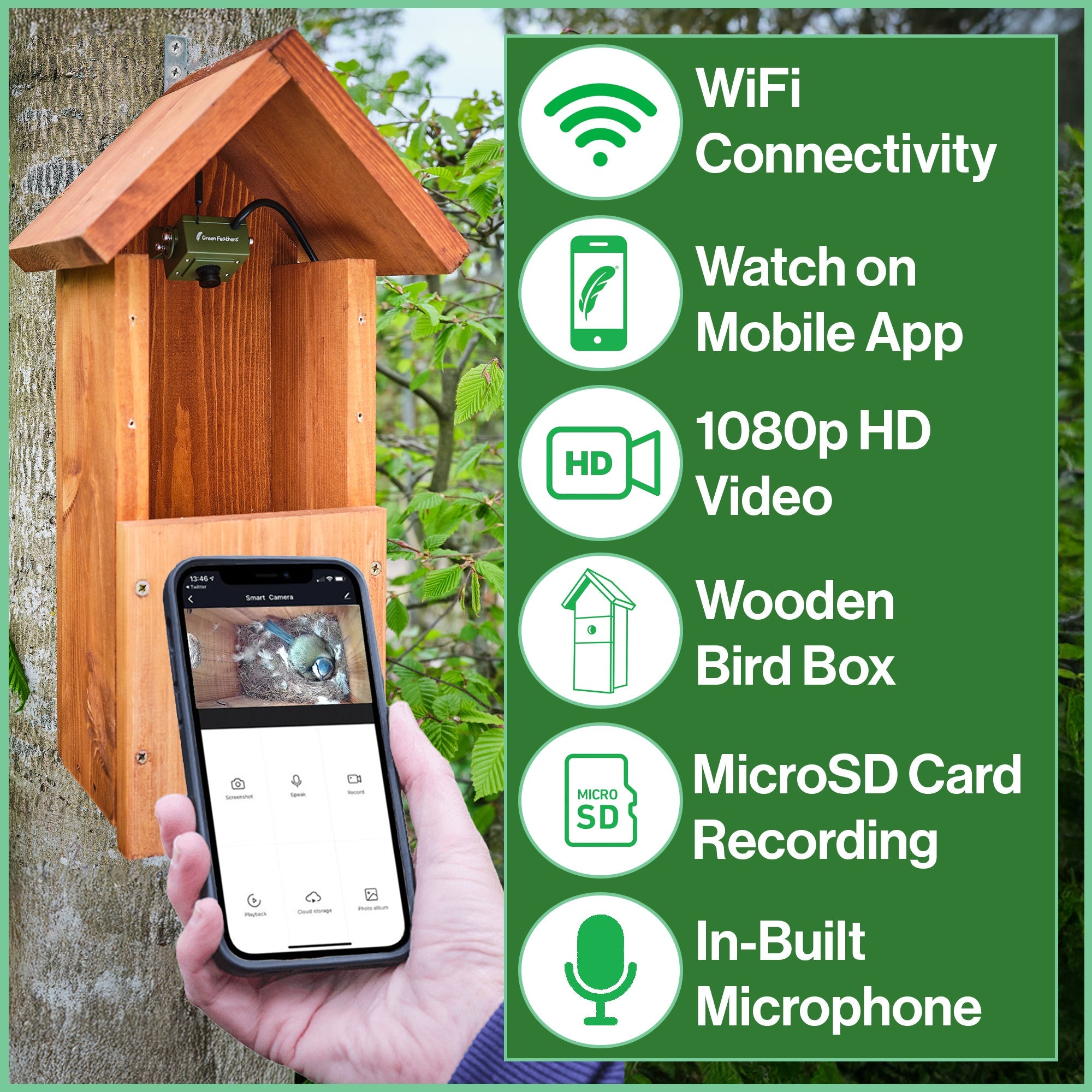 WiFi Bird Box HD Camera Complete Pack