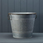 Round Zinc Honeycomb Planter