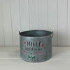 Metal Bucket Merry Christmas with Over Handle
