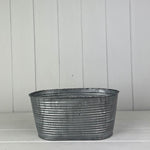 Ribbed Oval Zinc Trough TD24x14.5cm H11cm B20x11.3cm