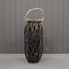 50cm Black Wicker Lantern