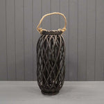 50cm Black Wicker Lantern