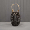 33cm Black Wicker Lantern