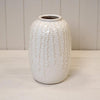 Medium Cream Ceramic Ribbed Vase