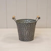 16.5cm Zinc pot with hammered finish (indent) and ears D16.5 H14.5cm