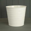 23cm White Zinc Pot (with drainage Holes)
