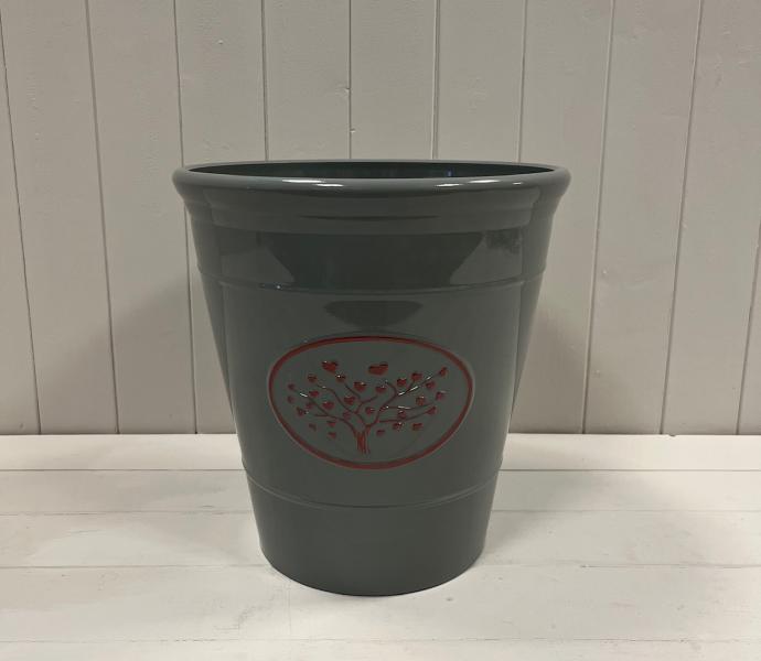 Grey Round Love Heart Tree Recycled Plastic Planter D30cm 13LTR
