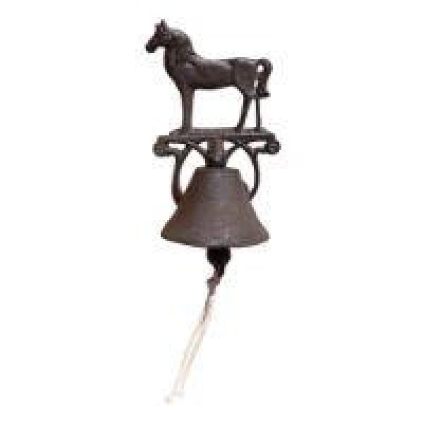 Rustic Cast Iron Wall Bell  Horse