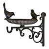 Cast Iron Hanging Basket Wall Bracket With Bird Feeder