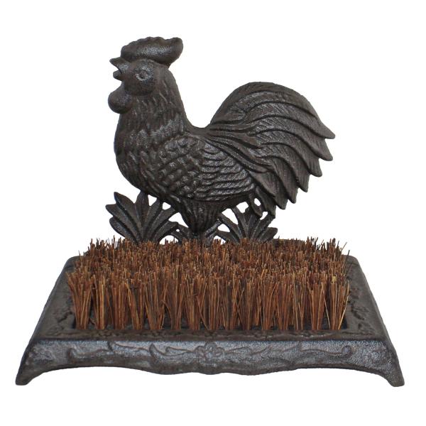 Cast Iron Garden Boot Brush  Cockerel Design