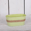 25x13cm Green Hessian Band Trough TD25x13cm H11.3cm B20.5x10.5cm