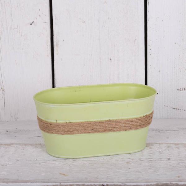 25x13cm Green Hessian Band Trough TD25x13cm H11.3cm B20.5x10.5cm