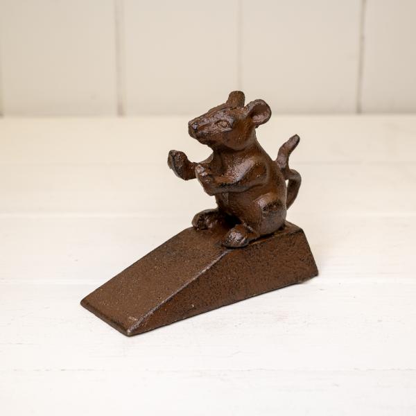 Cast Iron Mouse Door Stopper 12x5x10cm