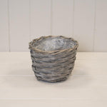 16cm Round Greywashed Pot
