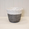 27cm Two Tone White/Grey Willow Planter