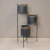 Zinc Tiered Trio Planter 45x24cm H42/86cm