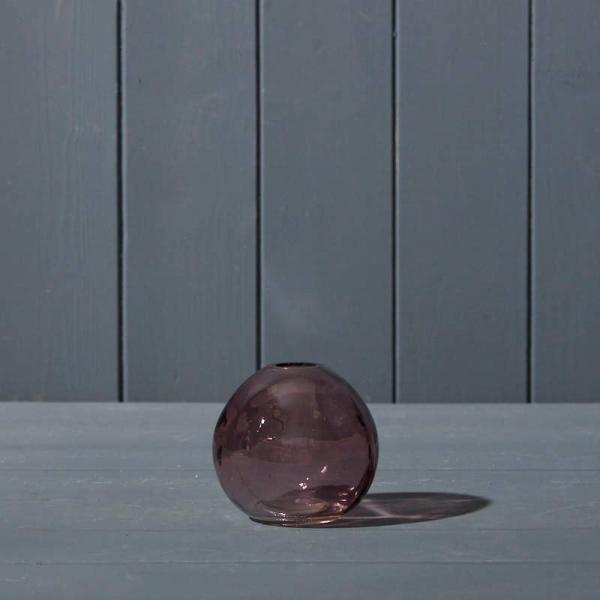 Amethyst Globe Glass Vase D8.8 x H8cm