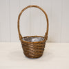 18cm Round Brown Willow Basket with overhandle