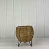 Bulbous Rattan Pot with Legs TH15.7cm MD15.5cm