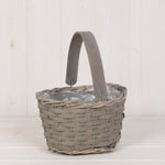 Greywashed Woodchip Trug with Flexi Handle 20x16cm H11cm