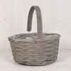 Greywashed Woodchip Trug with Flexi Handle 26x22cm H12cm