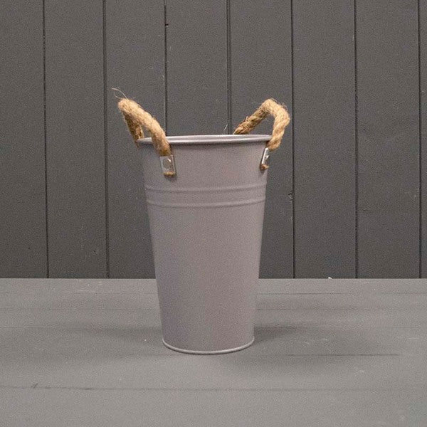 20cm Grey Flower Bucket