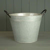 28cm Round Ribbed Aged Zinc PlanterÂ 