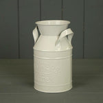 Grey Flowers and Garden zinc milk churn TD9.5cm BD11cm H18cm with PVC Liner
